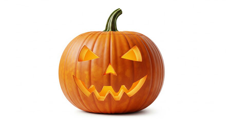 Obraz premium Halloween carved pumpkin isolated on white background