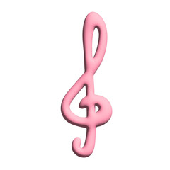 Obraz premium 3d treble clef. Hand drawn musical symbol. Single element for print, web, design, decor, logo