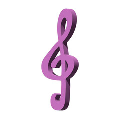 Obraz premium 3d treble clef. Hand drawn musical symbol. Single element for print, web, design, decor, logo