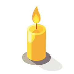 burning candle vector illustration
