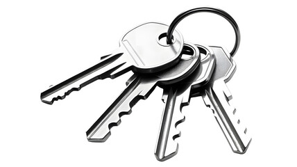 Shiny, metallic keys on a ring, ready to unlock doors, security, and new opportunities