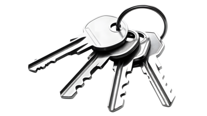 Shiny, metallic keys on a ring, ready to unlock doors, security, and new opportunities