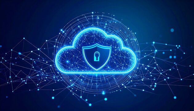 Abstract cloud security concept