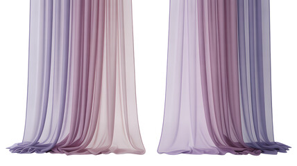 Elegant sheer curtains in soft pastel colors create a dreamy atmosphere for interior design projects