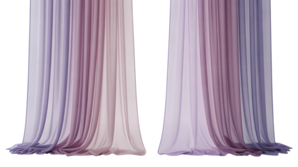 Elegant sheer curtains in soft pastel colors create a dreamy atmosphere for interior design projects