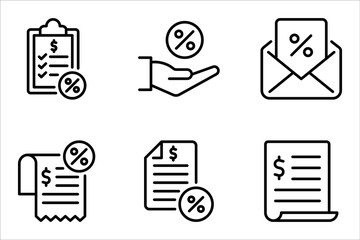 tax icons set. for website marketing design, logo, app, template, vector illustration on white background