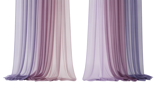 Elegant sheer curtains in soft pastel colors create a dreamy atmosphere for interior design projects