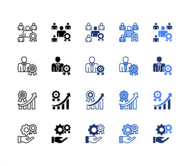 Leadership, Performance, Achievement, Superb, multiple style icon set.