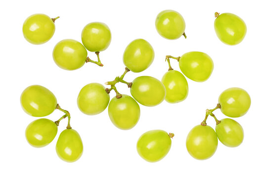 green grapes isolated on white background