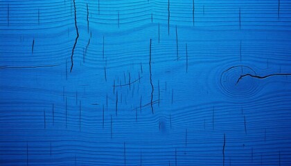 Rich blue-toned wood grain, showing knots and texture,  blue background,  detail