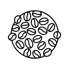 Coffee beans circle with transparent background