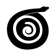Coiled snake with transparent background