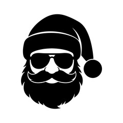 Cool santa claus face with transparent background