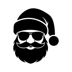 Cool santa claus face with transparent background
