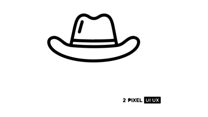 Cowboy hat icon with transparent background