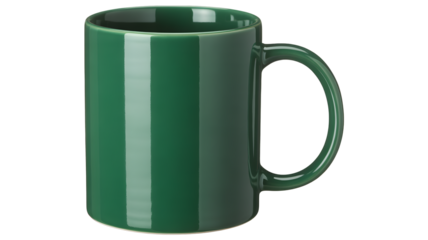 Deep green ceramic mug for coffee or tea, perfect for cozy mornings and professional break rooms.