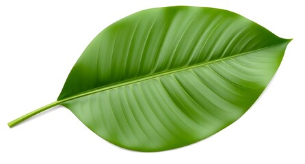 Fototapeta premium tropical green leaf isolated on white background