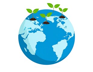 Obraz premium Earth with sprouting plants