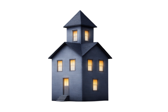 Old spooky house isolated on transparent background