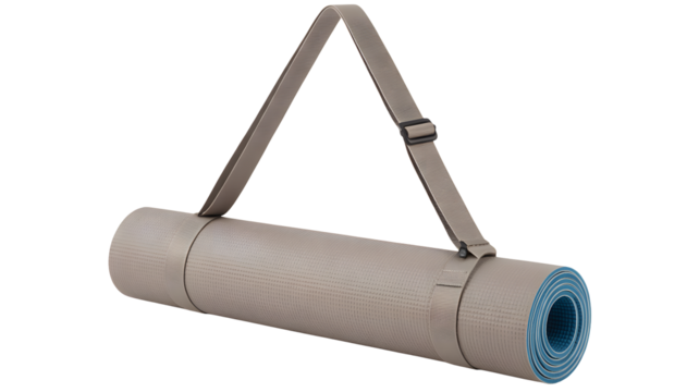 Portable exercise mat with adjustable strap for comfortable workouts anywhere