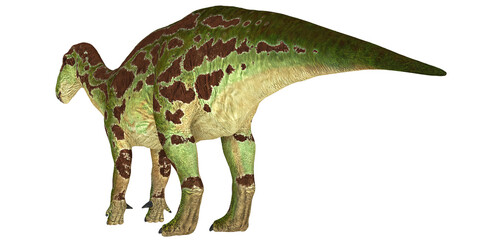 Realistic dinosaur model with earthy tones