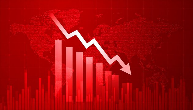 Declining market graph, global perspective