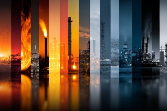 Diverse approaches to energy sector security in a visual collage