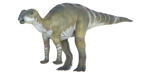 Realistic dinosaur model isolated on white background