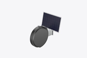 Solar Advertising sign board isolated on white background. 3d illustration
