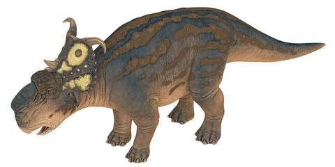 Illustration of a detailed dinosaur with distinct features.