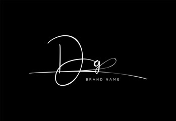 Fototapeta premium DG letter beauty cursive handwriting logo.