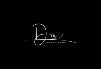 DM letter beauty cursive handwriting logo.