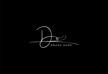 DU letter beauty cursive handwriting logo.
