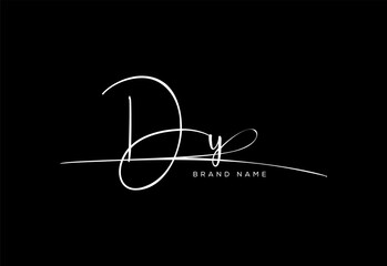 DY letter beauty cursive handwriting logo.