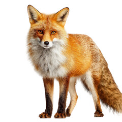 Fototapeta premium Red Fox Standing on Transparent Background