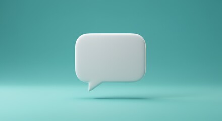 Fototapeta premium 3D Chat Bubble Symbol with Mint Gradient Background