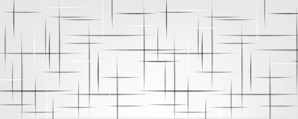 Black cross hatch seamless texture. Straight line repeated pattern surface. Rough sackcloth fabric background. Crosshatch linen canvas burlap overlay wallpaper. Vector textile backdrop