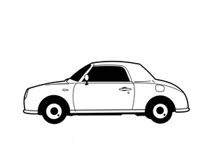 vintage classic car illustration in black and white design