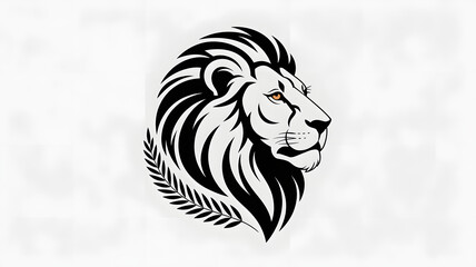 Naklejka premium Majestic lion head profile design symbolizing strength, courage, and leadership, perfect for branding, emblems, and powerful corporate identities
