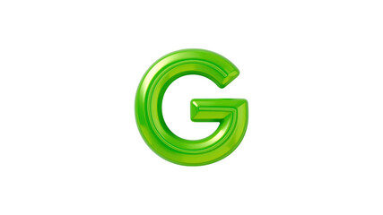 Fototapeta premium Vibrant Green 3D Letter G Glossy, Bold, and Modern Alphabet