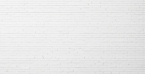 Clean white brick wall pattern with horizontal alignment and minimalistic texture for creative design or background use in modern compositions. Ai generative