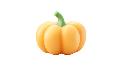 A vibrant orange pumpkin with a green stem, perfect for fall decorations.