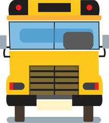 Yellow Cargo Truck Vector Front Illustration