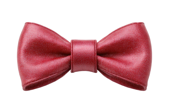 Sparkling red bow tie isolated on transparent background