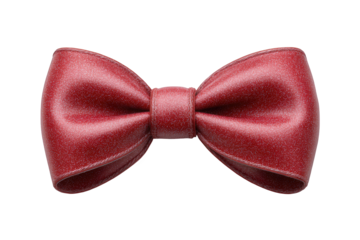 Shiny red bow tie isolated on transparent background