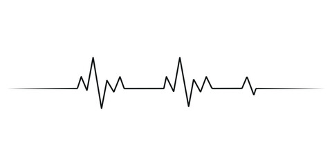 Continuous line representing a heartbeat outline vector art illustration, Heart beat one line. Continuous lines heart beats drawing. Vector illustration. 