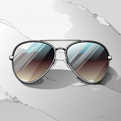 sunglasses on a white