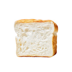 Slice of White Bread with Golden Crust on Transparent Background