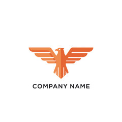 Obraz premium Abstract Orange Eagle Logo Design Company Brand.