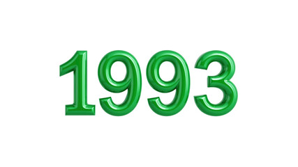 Glossy Green 1993 Year Number